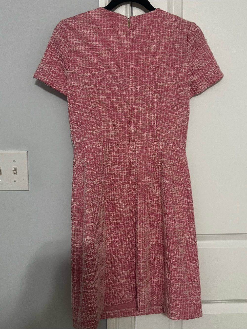 Karl LAGERFELD Delicates Pink Tweed Mini Dress sz 8 - Picture 4 of 5